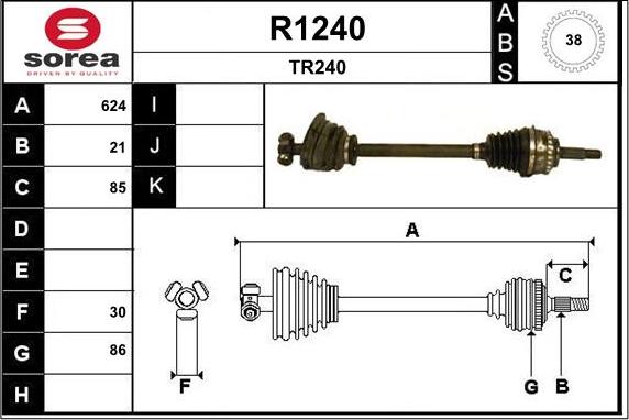 SNRA R1240 - Arbre de transmission droxauto.com