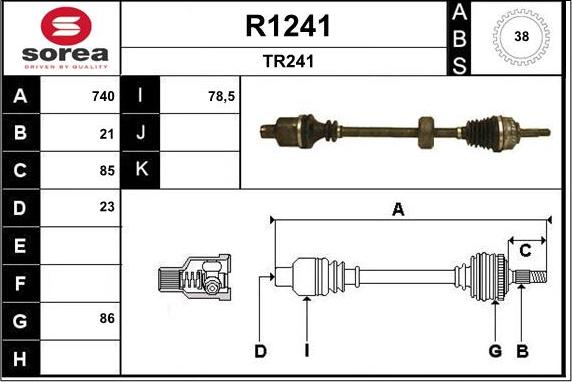 SNRA R1241 - Arbre de transmission droxauto.com