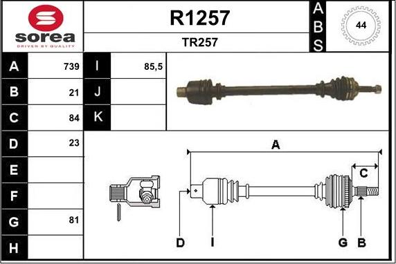 SNRA R1257 - Arbre de transmission droxauto.com