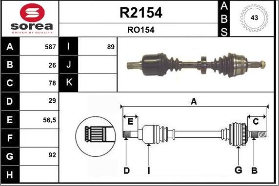 SNRA R2154 - Arbre de transmission droxauto.com