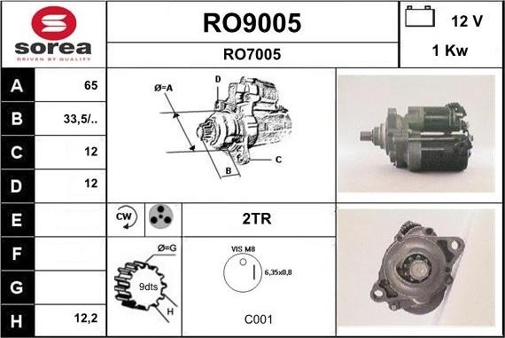 SNRA RO9005 - Démarreur droxauto.com