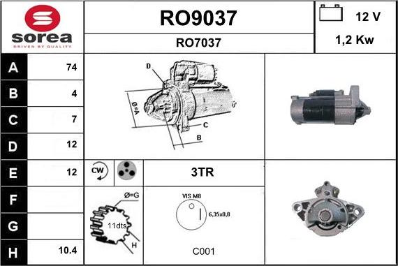 SNRA RO9037 - Démarreur droxauto.com