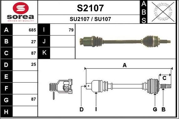 SNRA S2107 - Arbre de transmission droxauto.com