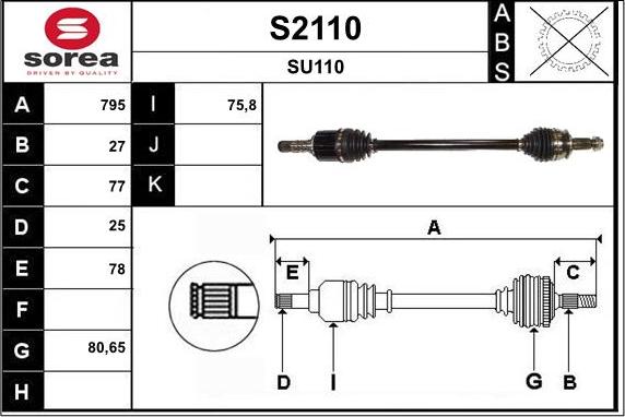 SNRA S2110 - Arbre de transmission droxauto.com