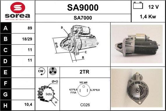 SNRA SA9000 - Démarreur droxauto.com