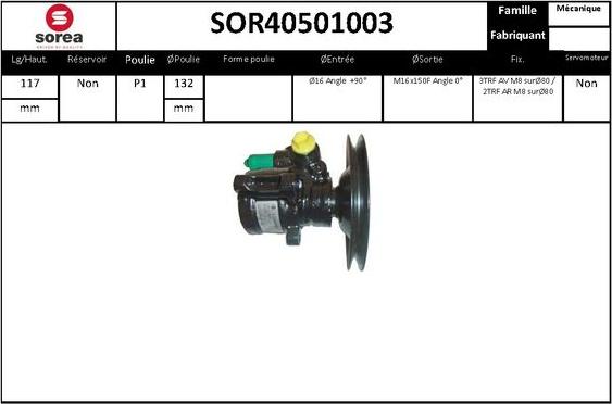 SNRA SOR40501003 - Pompe hydraulique, direction droxauto.com