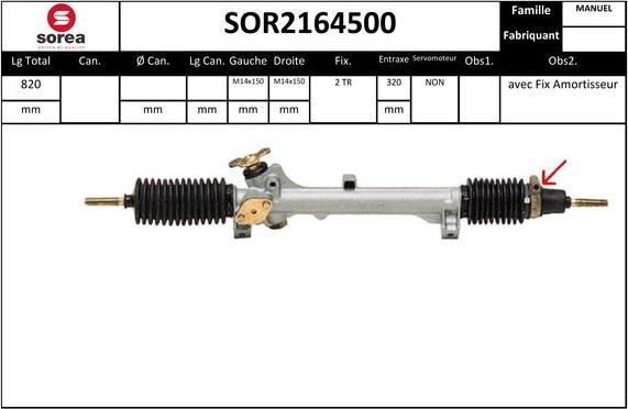 SNRA SOR2164500 - Crémaillière de direction droxauto.com