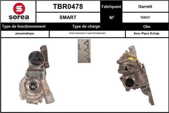 SNRA TBR0478 - Turbocompresseur, suralimentation droxauto.com
