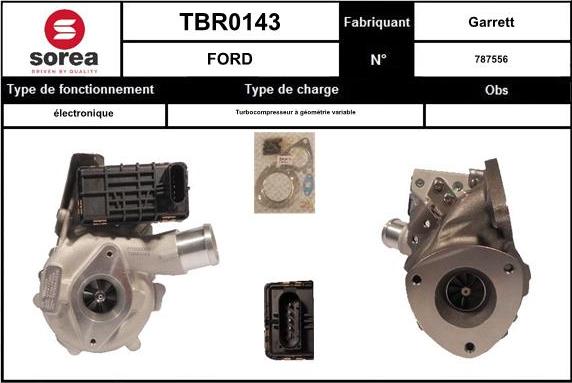 SNRA TBR0143 - Turbocompresseur, suralimentation droxauto.com