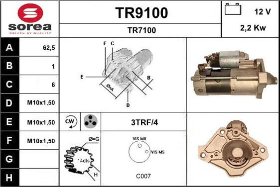 SNRA TR9100 - Démarreur droxauto.com