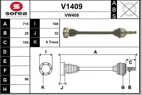 SNRA V1409 - Arbre de transmission droxauto.com