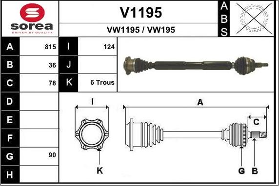SNRA V1195 - Arbre de transmission droxauto.com