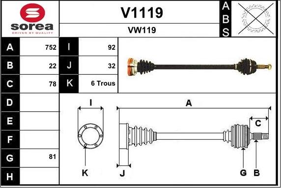 SNRA V1119 - Arbre de transmission droxauto.com