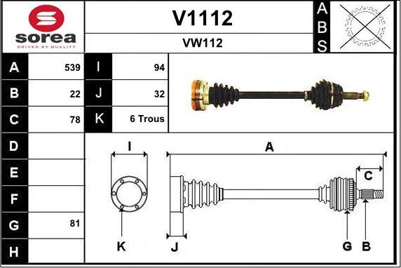 SNRA V1112 - Arbre de transmission droxauto.com