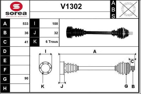 SNRA V1302 - Arbre de transmission droxauto.com