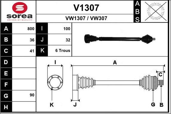SNRA V1307 - Arbre de transmission droxauto.com