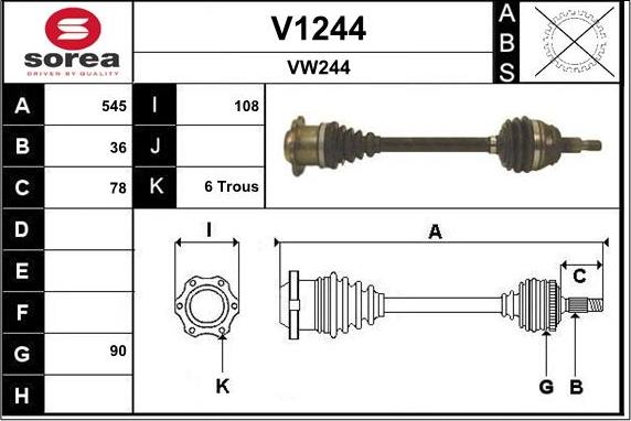 SNRA V1244 - Arbre de transmission droxauto.com