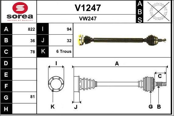 SNRA V1247 - Arbre de transmission droxauto.com
