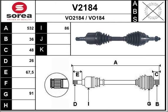 SNRA V2184 - Arbre de transmission droxauto.com