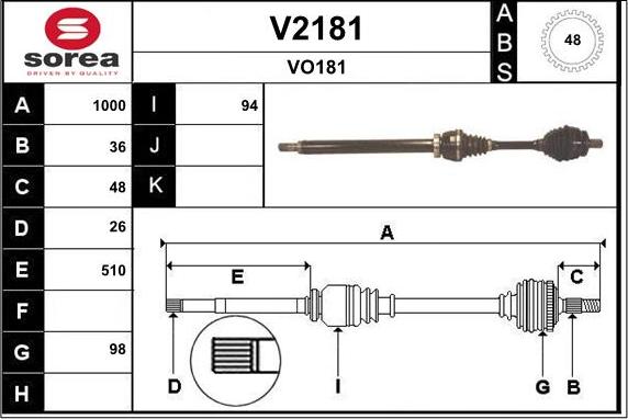 SNRA V2181 - Arbre de transmission droxauto.com