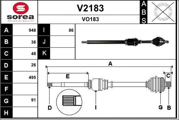 SNRA V2183 - Arbre de transmission droxauto.com