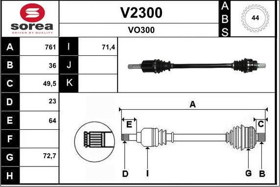 SNRA V2300 - Arbre de transmission droxauto.com