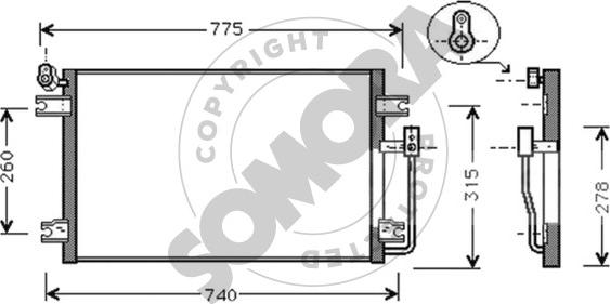 Somora 065560A - Condensateur, climatisation droxauto.com