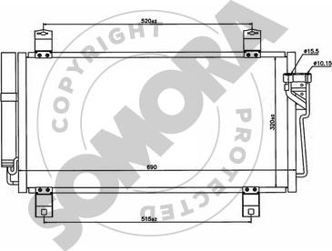 Somora 161360 - Condensateur, climatisation droxauto.com