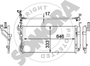 Somora 117060B - Condensateur, climatisation droxauto.com