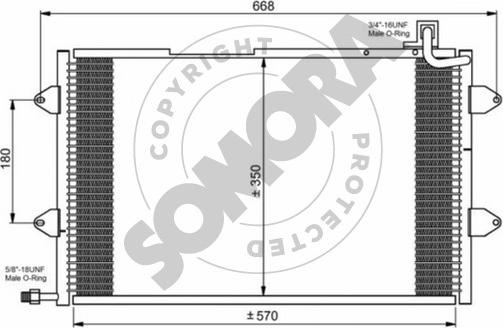 Somora 350960C - Condensateur, climatisation droxauto.com