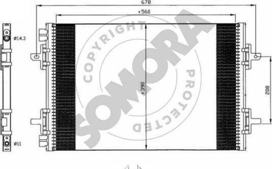 Somora 247760C - Condensateur, climatisation droxauto.com