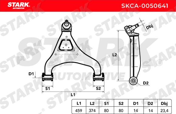 Stark SKCA-0050641 - Bras de liaison, suspension de roue droxauto.com