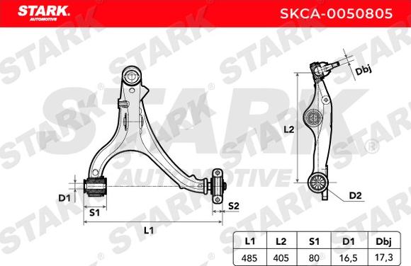 Stark SKCA-0050805 - Bras de liaison, suspension de roue droxauto.com