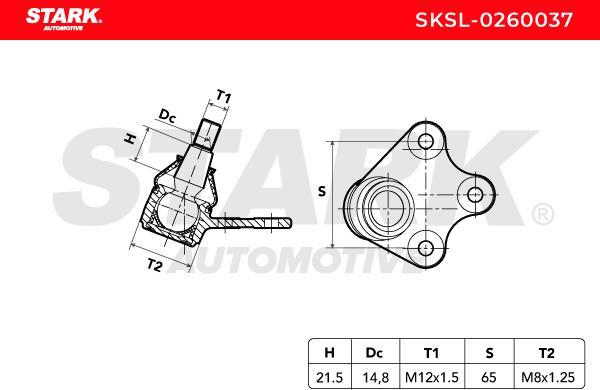 Stark SKSL-0260037 - Rotule de suspension droxauto.com