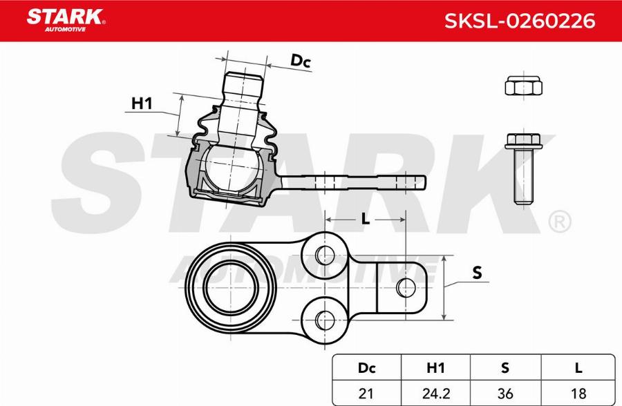 Stark SKSL-0260226 - Rotule de suspension droxauto.com