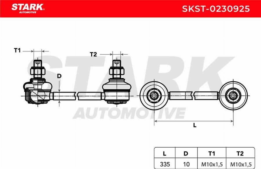 Stark SKST-0230925 - Entretoise / tige, stabilisateur droxauto.com