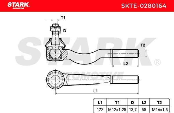 Stark SKTE-0280164 - Rotule de barre de connexion droxauto.com
