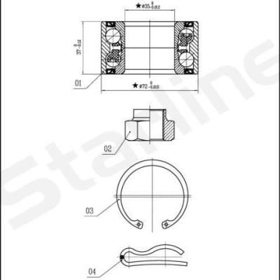 Starline LO 00915 - Kit de roulements de roue droxauto.com