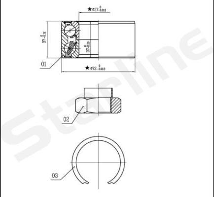 Starline LO 01439 - Kit de roulements de roue droxauto.com