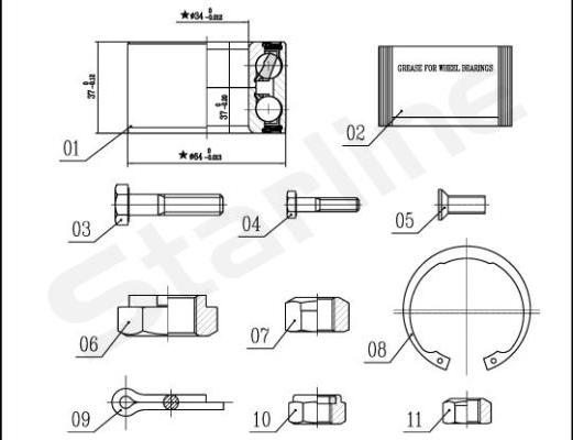Starline LO 01358 - Kit de roulements de roue droxauto.com