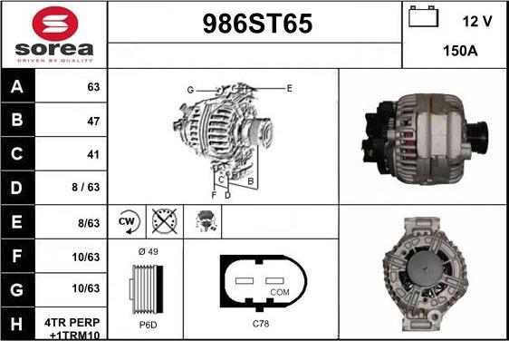 STARTCAR 986ST65 - Alternateur droxauto.com