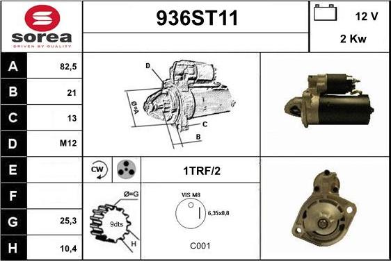 STARTCAR 936ST11 - Démarreur droxauto.com