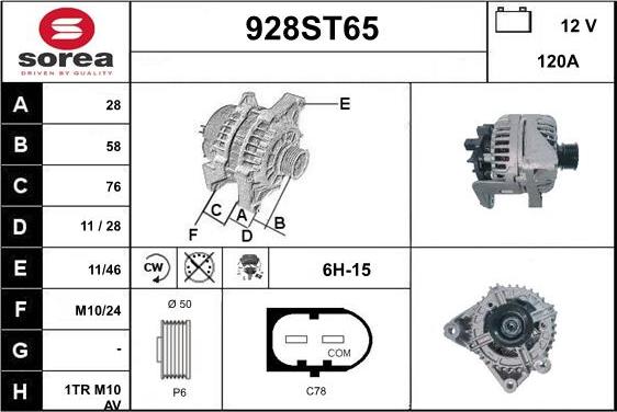 STARTCAR 928ST65 - Alternateur droxauto.com