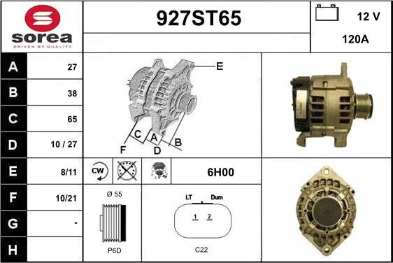 STARTCAR 927ST65 - Alternateur droxauto.com