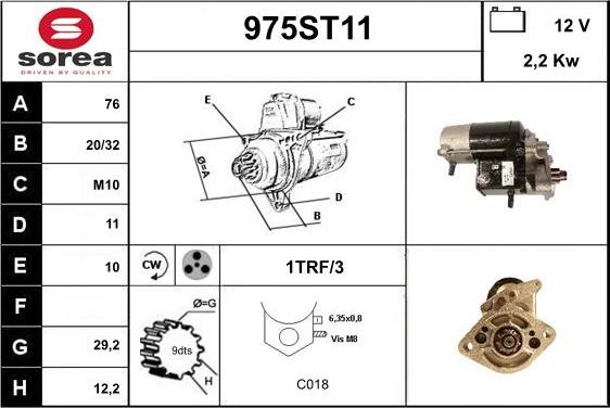 STARTCAR 975ST11 - Démarreur droxauto.com