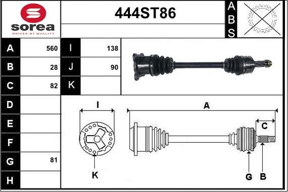 STARTCAR 444ST86 - Arbre de transmission droxauto.com