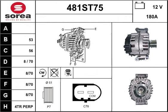 STARTCAR 481ST75 - Alternateur droxauto.com