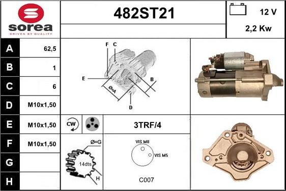 STARTCAR 482ST21 - Démarreur droxauto.com