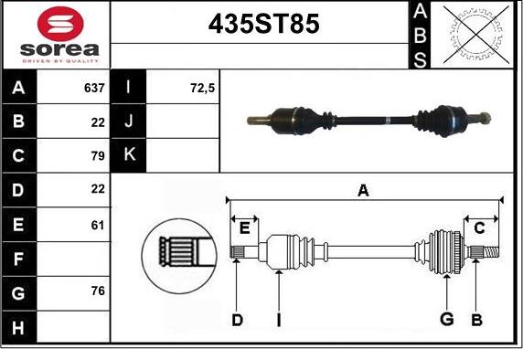 STARTCAR 435ST85 - Arbre de transmission droxauto.com