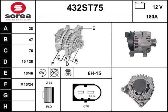 STARTCAR 432ST75 - Alternateur droxauto.com